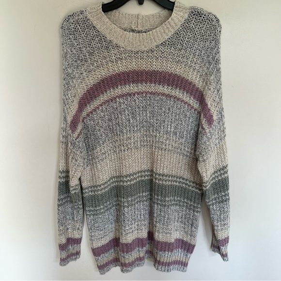 American Eagle Sweater Women’s Size Small Colorful Striped Long Sleeve Oversized - Picture 1 of 10